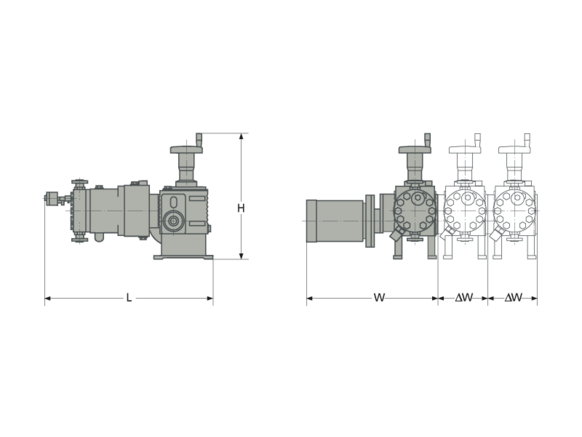 Assembly dimensions LEWA ecoflow
